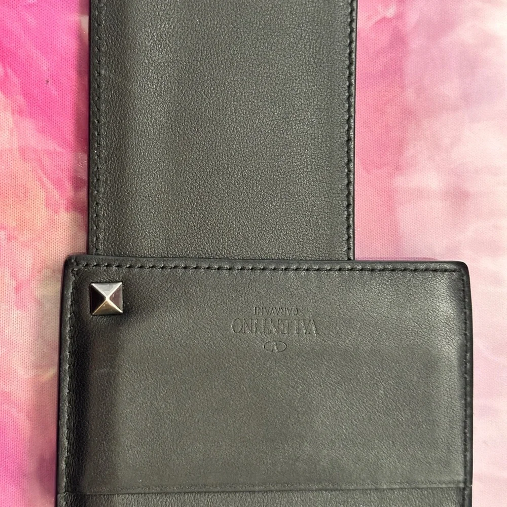 Valentino Garavani Black Studded Card Holder (EUC)